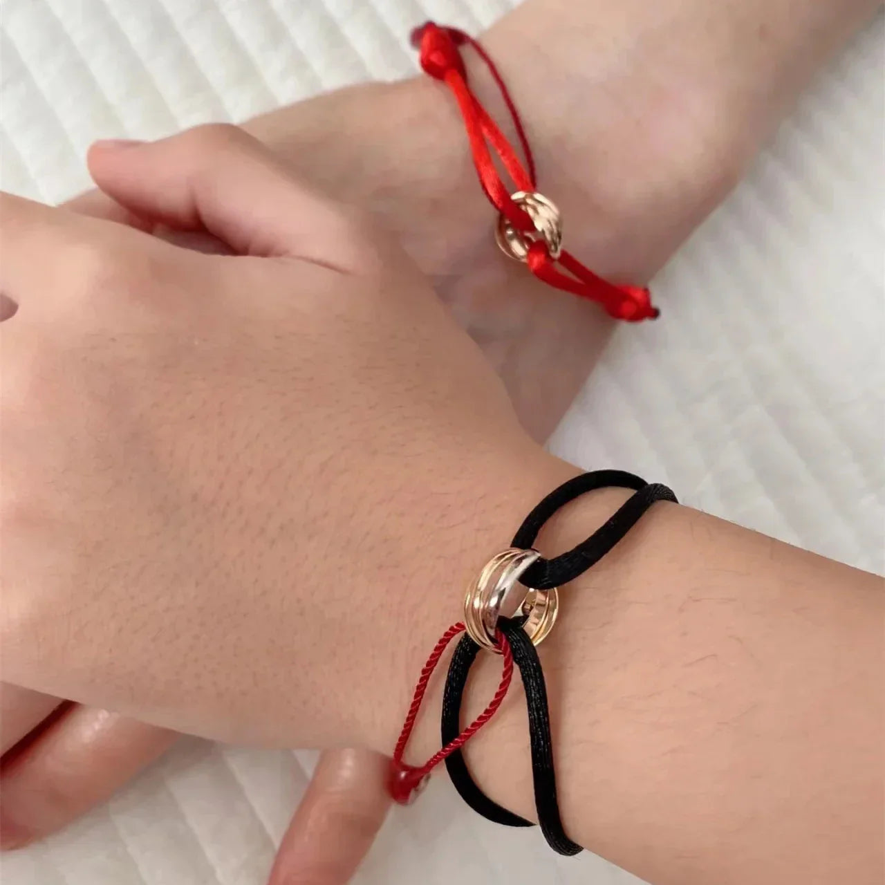 Gerlinda Drie-Eenheid Armband | Uniseks armband met verstrengelde ringen