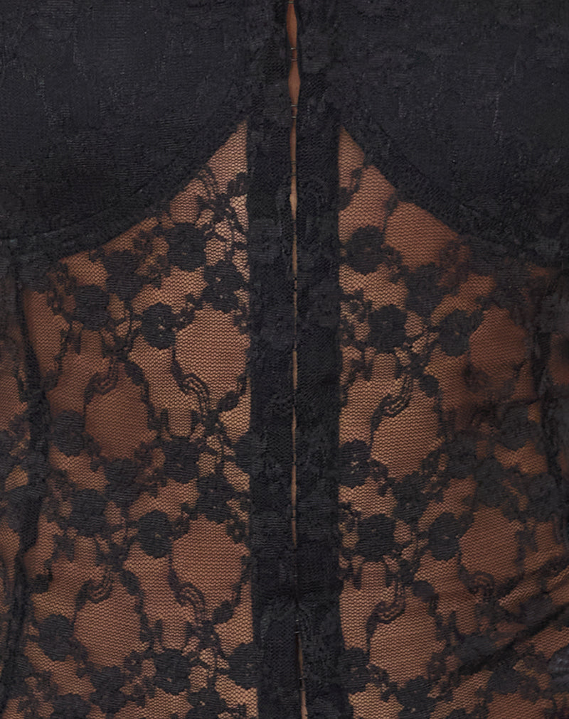 Merlijn | Dames Top – Sensuele Kanten Off-Shoulder Corset Top met Getailleerde Pasvorm