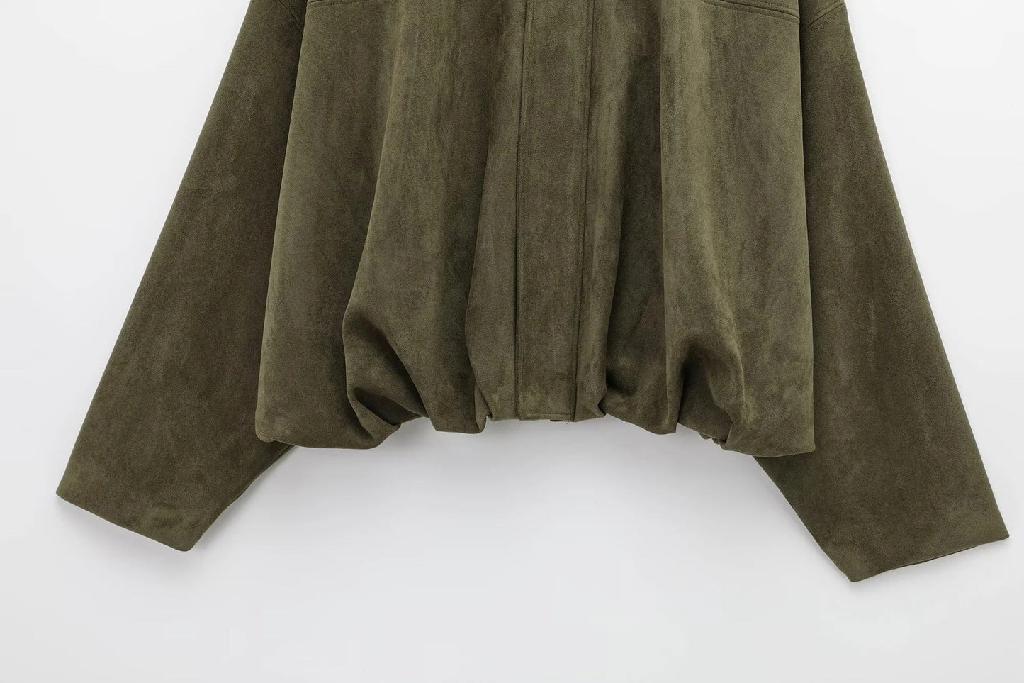 Suede Jacket | Oversized damesjas van suède met vintage look en gestructureerde schouders