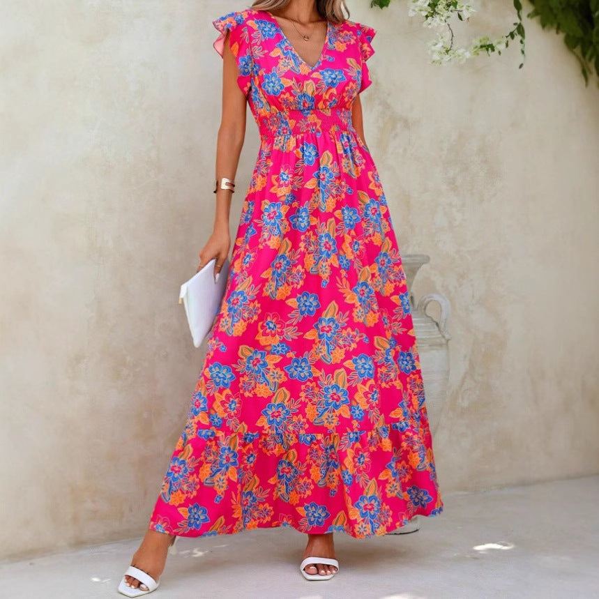 Cato | Dames Maxi Jurk met Bloemenprint – Mouwloos, V-Hals & Luchtige Pasvorm voor Zomer en Vakantie