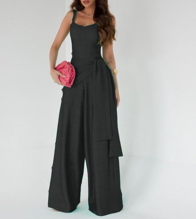 Corrina | Dames Jumpsuit – Elegante Pasvorm – Wijde Pijpen – Mouwloos – Ademend Materiaal
