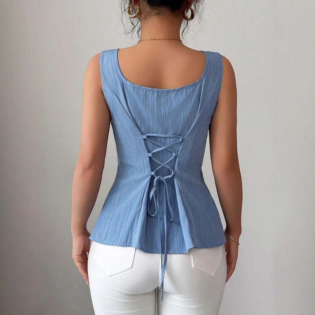 Claudia | Dames Tanktop met Vierkante Hals – Slim Fit & Geribde Stof voor Zomerse Casual Looks
