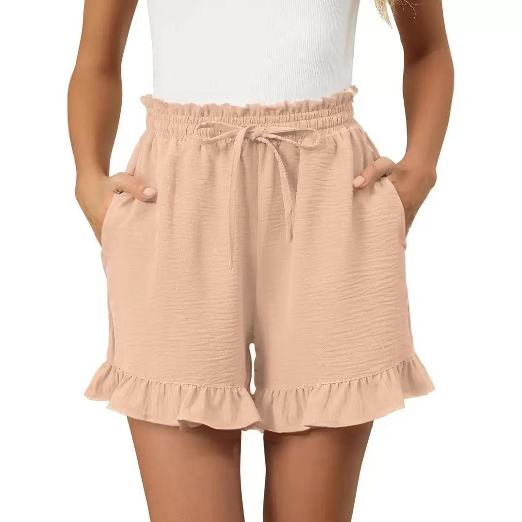 Chantal | Dames Shorts met Ruffle Zoom – Relaxed Fit, Elastische Taille & Ademend Comfort voor Zomer