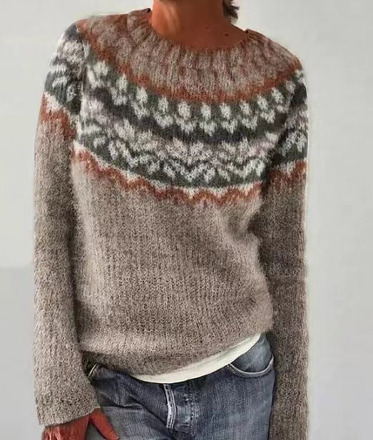 Vintage Gebreide Trui | Dames Trui met Retro-Design en Elegante Pasvorm