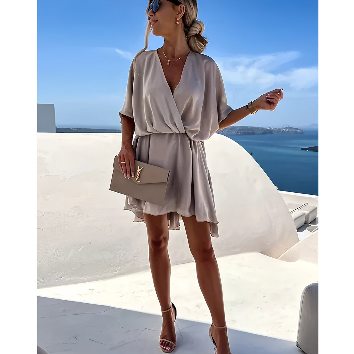 Anita | Dames Jurk – Relaxte pasvorm met Asymmetrische Zoom en Batwing Mouwen van Ademend Materiaal