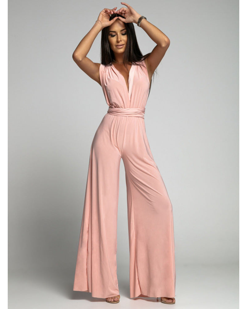 Veerle | Dames Jumpsuit – Getailleerde Taille, Wijde Pijpen, Mouwloos en Ademend Comfort