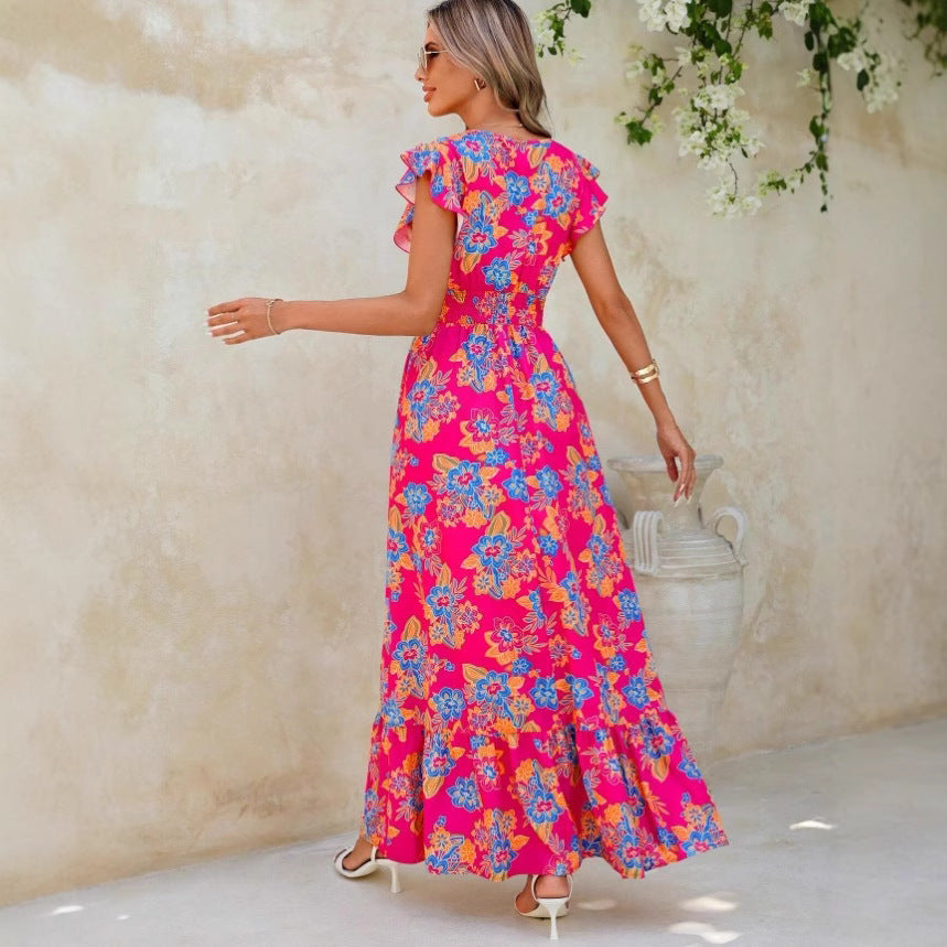 Cato | Dames Maxi Jurk met Bloemenprint – Mouwloos, V-Hals & Luchtige Pasvorm voor Zomer en Vakantie