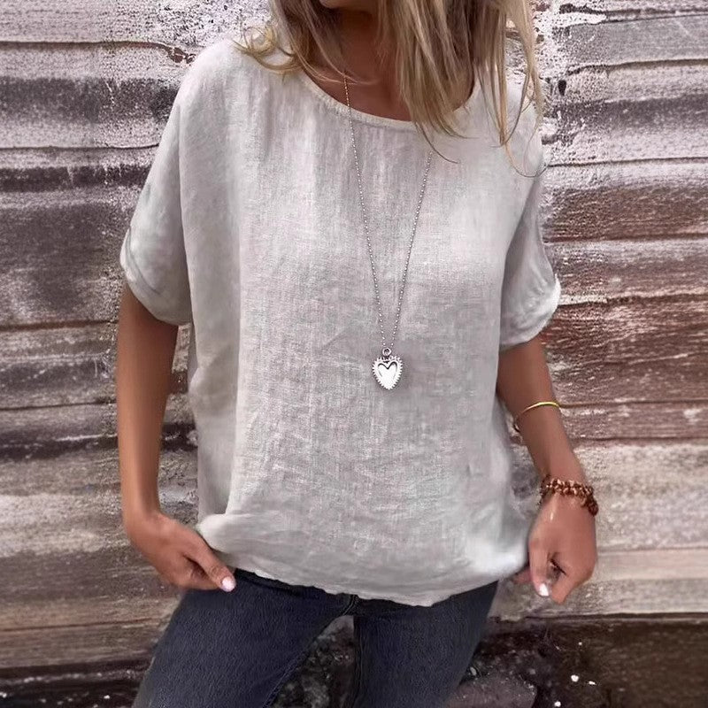 Edith | Dames T-shirt – Losse Pasvorm – Ademend – Ronde Hals – Korte Mouwen
