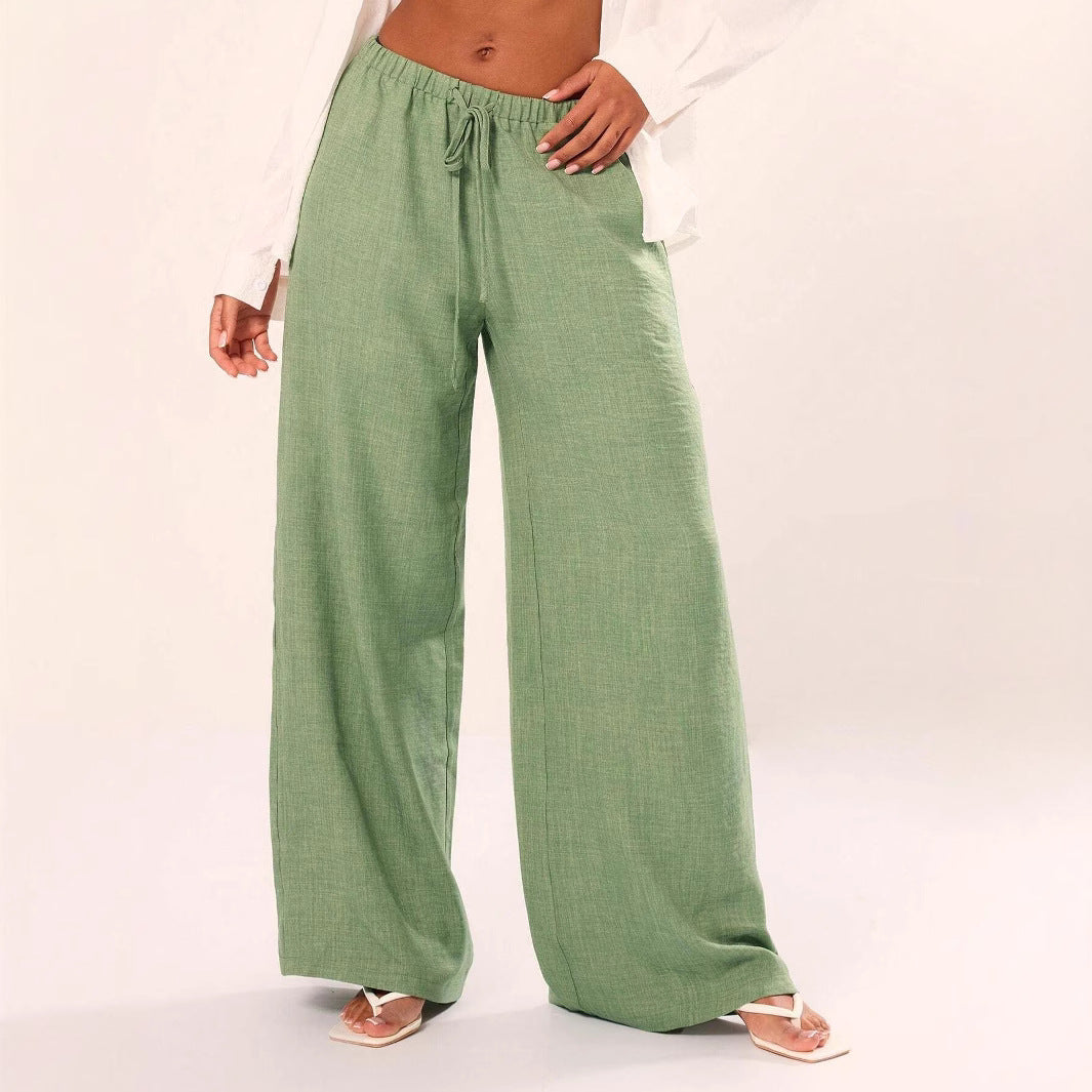 Elske | Dames Broek – Wijde Pijpen – Ademend Materiaal – Elastische Taille – Relaxte Pasvorm