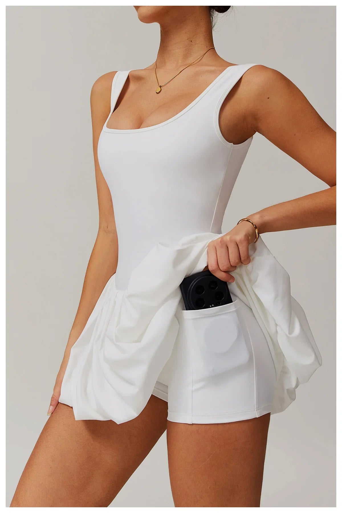 Elena Playsuit Dames | Sportieve Jumpsuit met Rok en Ingebouwde Shorts
