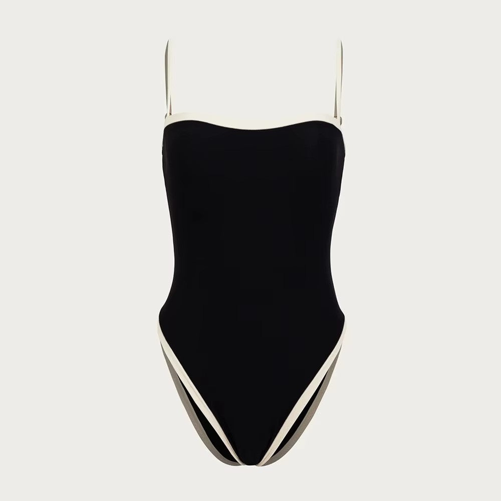 Omara | Dames Bandeau Zwempak – Verstelbare Schouderbandjes – Effen Design – Elegante Pasvorm