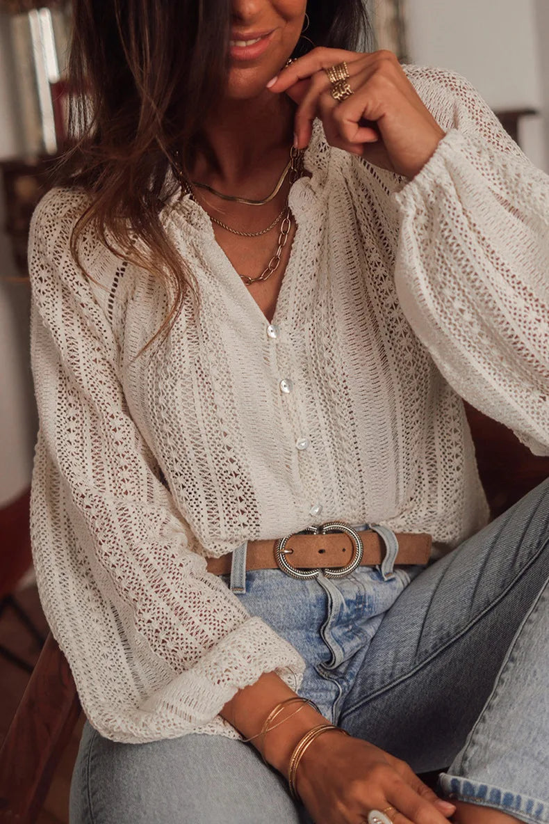 Isla Button-up Blouse voor dames | Elegante blouse met knoopsluiting en flatterende pasvorm