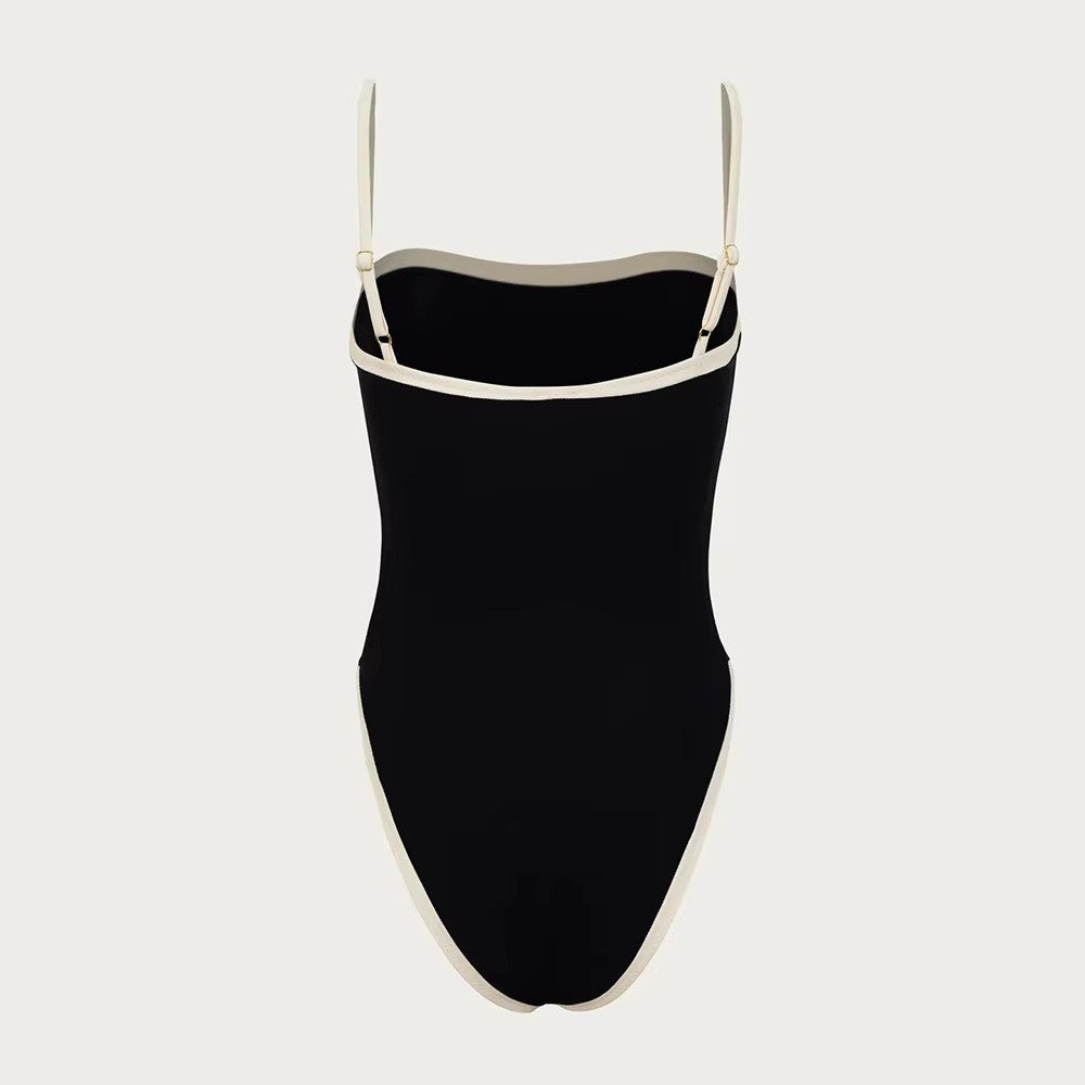Omara | Dames Bandeau Zwempak – Verstelbare Schouderbandjes – Effen Design – Elegante Pasvorm