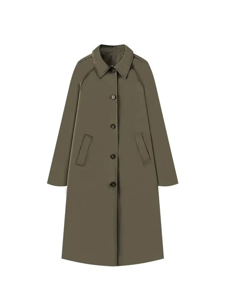 Rose Trenchcoat Dames | Tijdloze Voorjaarsjas met Subtiele Ruitjesvoering