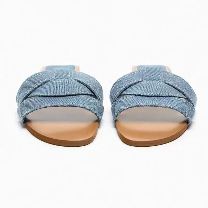 Fien | Dames Sandalen met Gekruiste Banden, Minimalistisch en Comfortabel