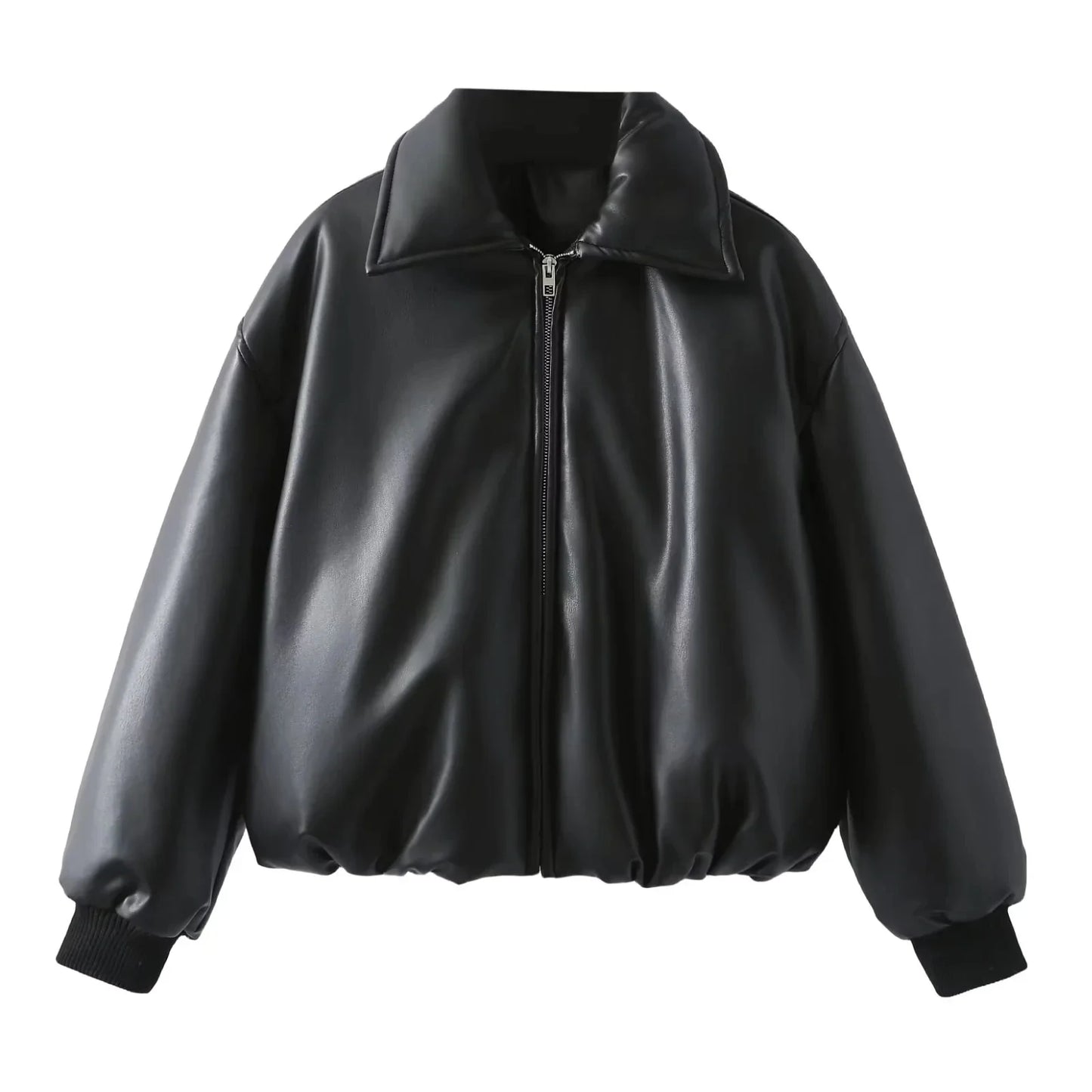 Maja Jas Dames | Oversized Vegan Leren Jas met Warme Voering