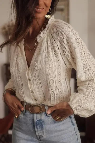 Isla Button-up Blouse voor dames | Elegante blouse met knoopsluiting en flatterende pasvorm