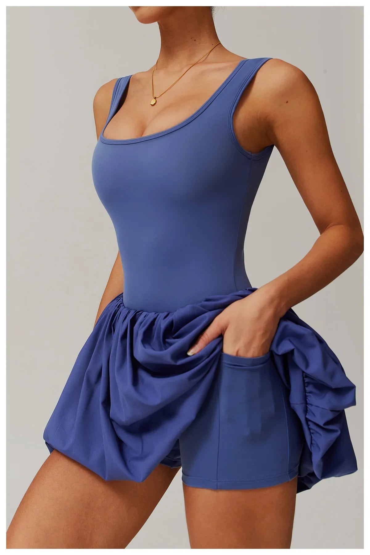 Elena Playsuit Dames | Sportieve Jumpsuit met Rok en Ingebouwde Shorts