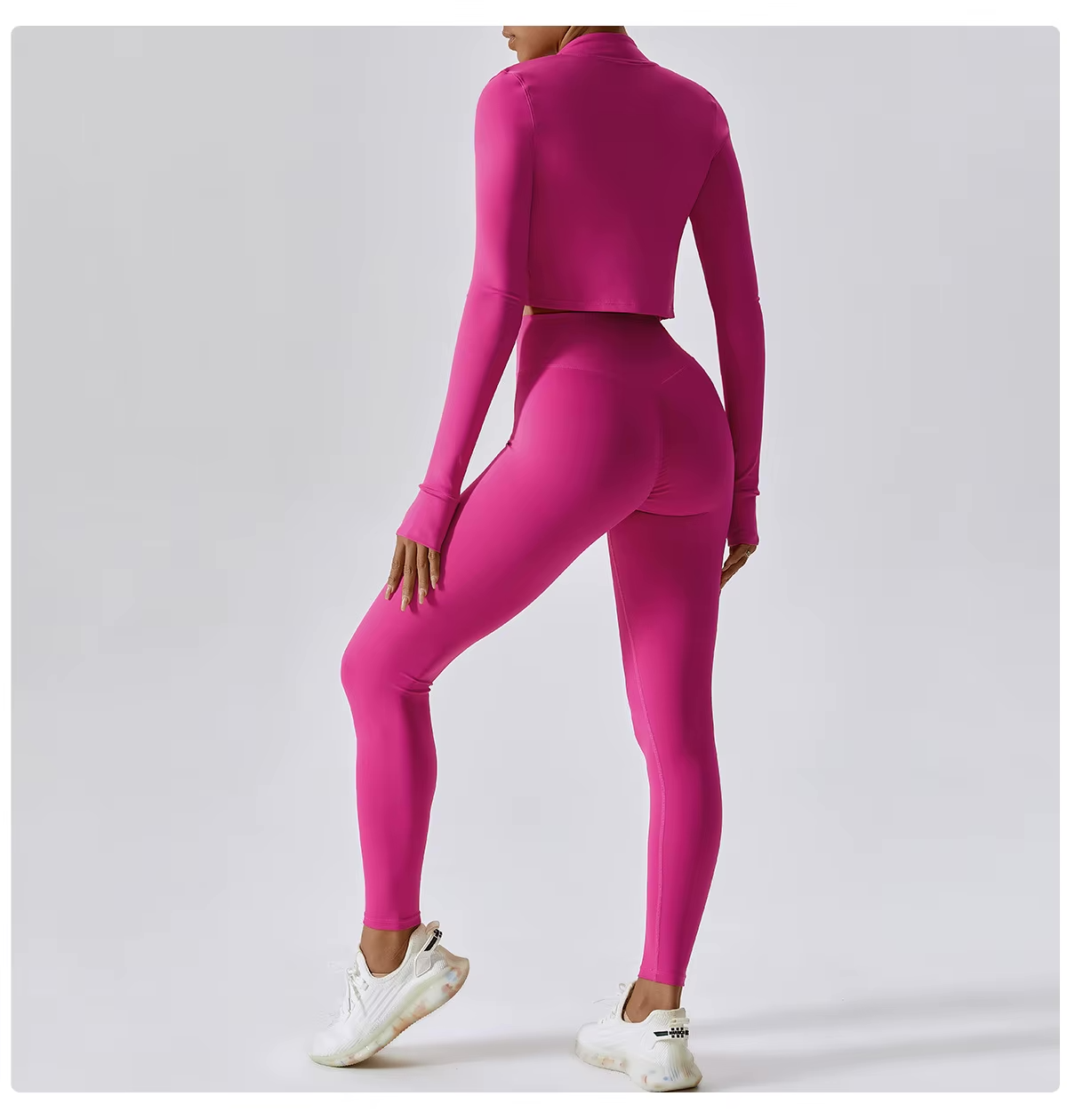 Tammy Sport Set | Dames 3-delige sportoutfit met high-waist legging, sport-bh en cropped jack