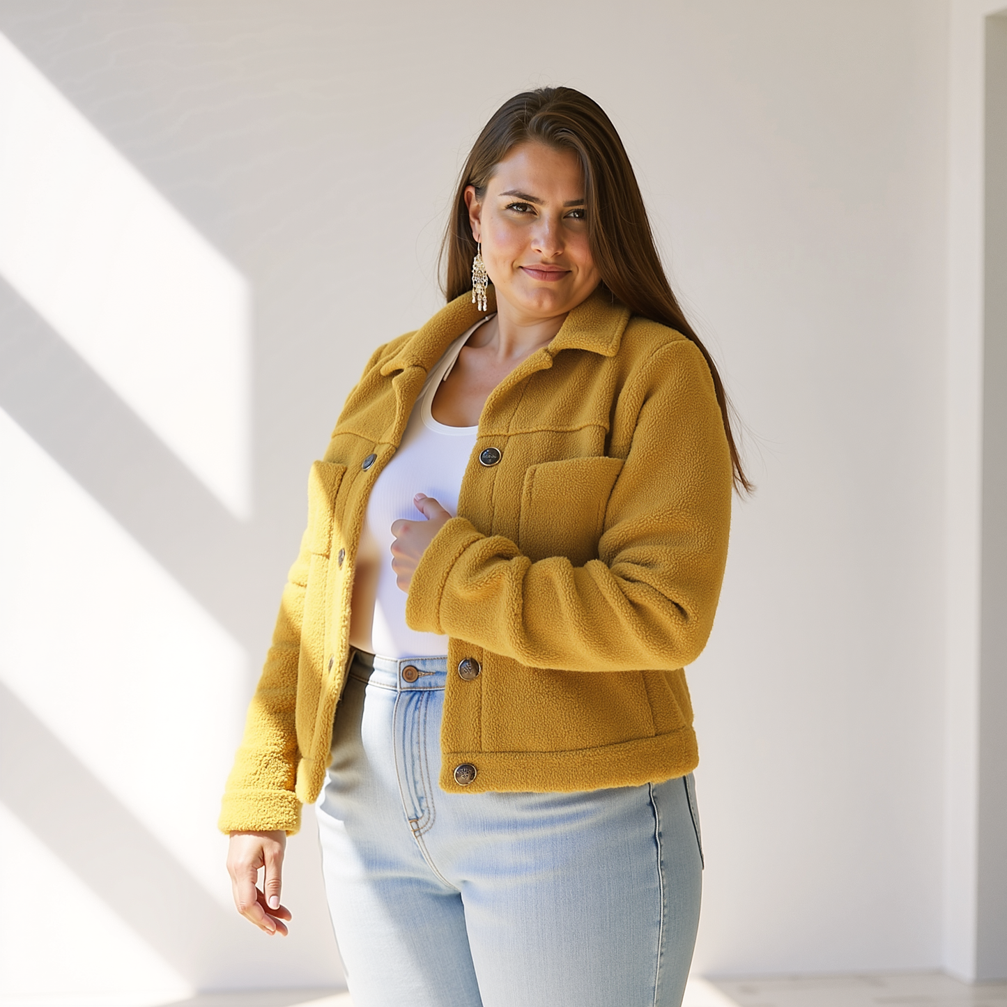 Yael Jas | Dames Fleece Herfstjas met Reverskraag en Tijdloze Snit