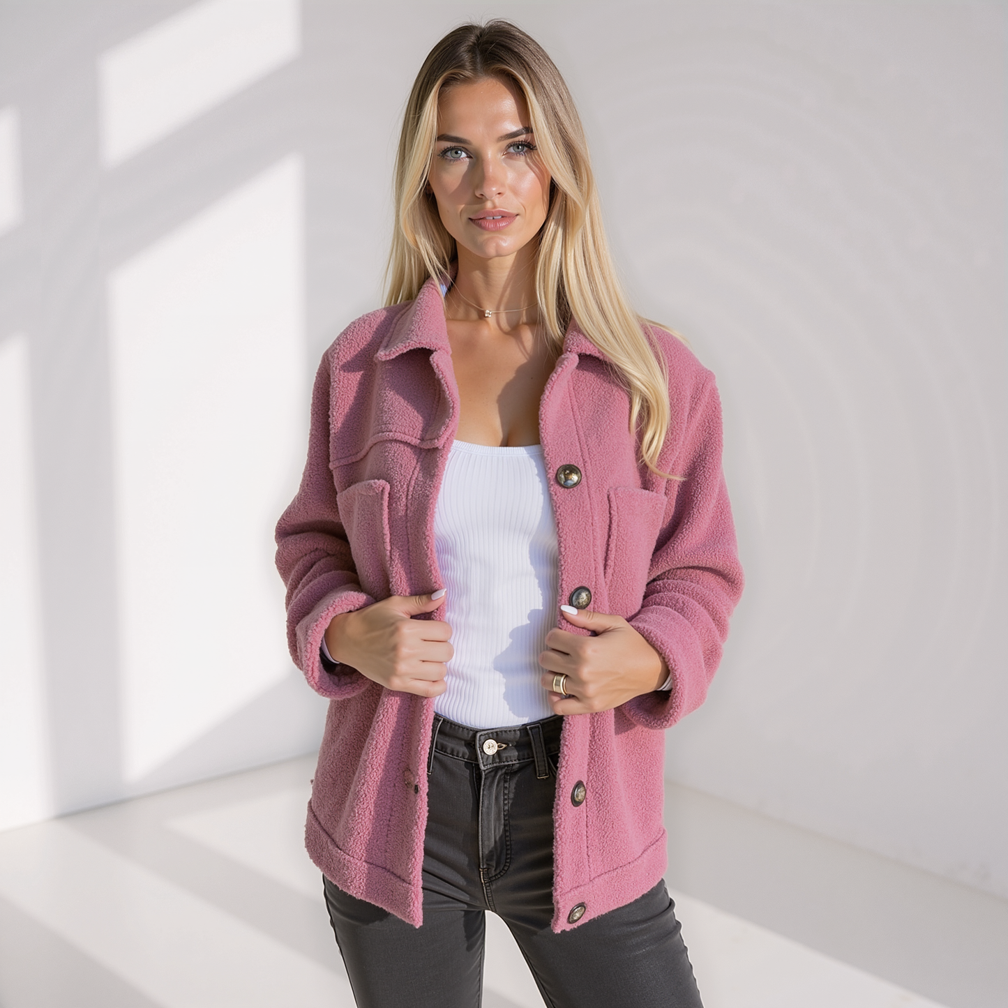 Yael Jas | Dames Fleece Herfstjas met Reverskraag en Tijdloze Snit