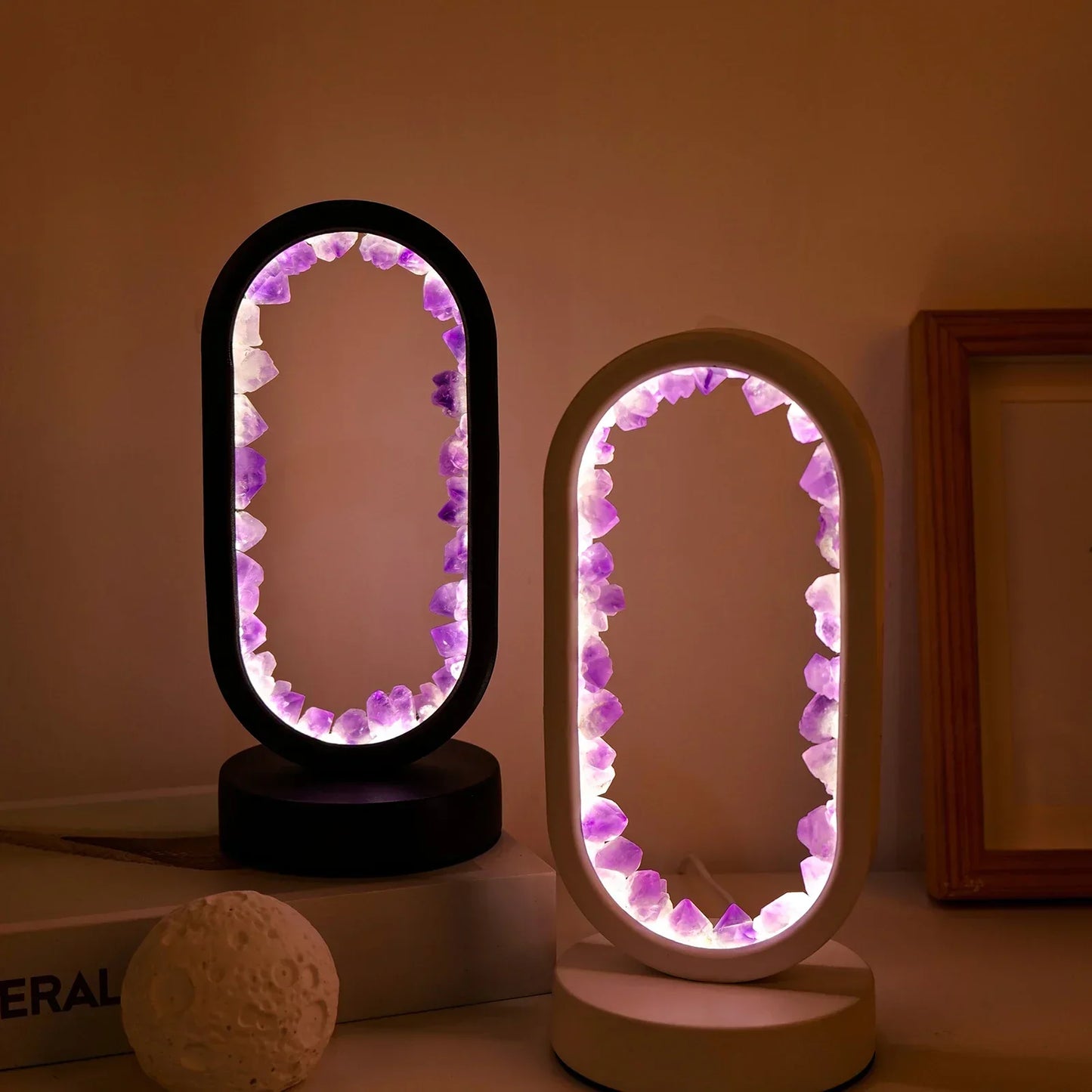 Amethist Lamp – Natuurlijke Paarse Kristallen voor Rustgevende Verlichting in Slaapkamer of Meditatiehoek