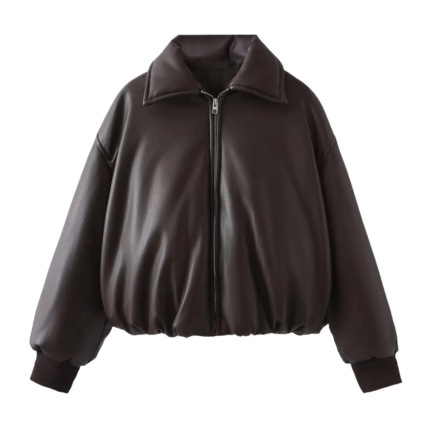 Maja Jas Dames | Oversized Vegan Leren Jas met Warme Voering