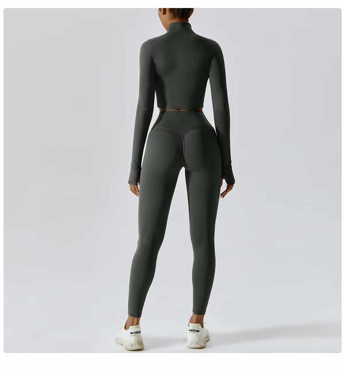 Tammy Sport Set | Dames 3-delige sportoutfit met high-waist legging, sport-bh en cropped jack