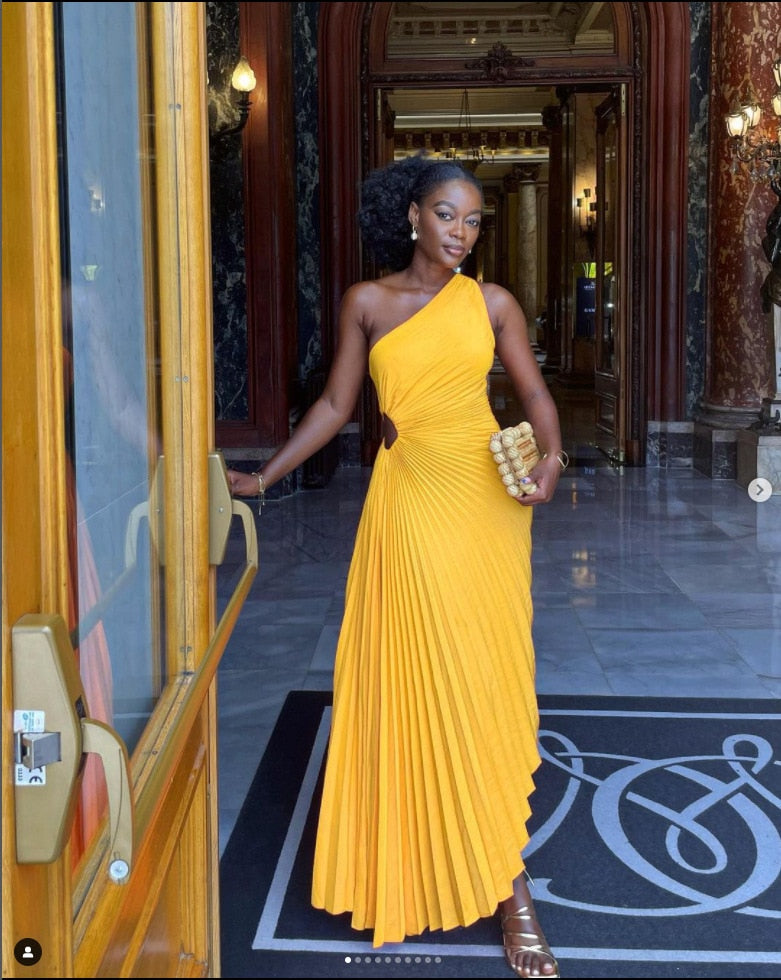 Floretta | Dames Maxi-Jurk, Elegante Plooiende Design voor Lente en Zomer