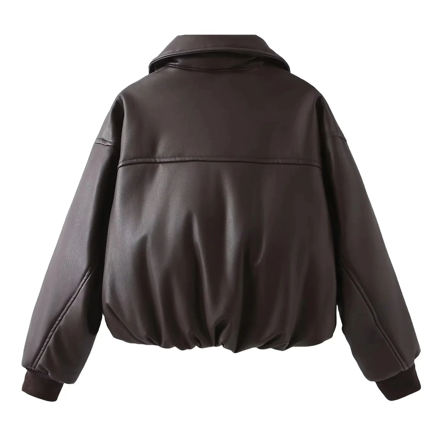 Maja Jas Dames | Oversized Vegan Leren Jas met Warme Voering
