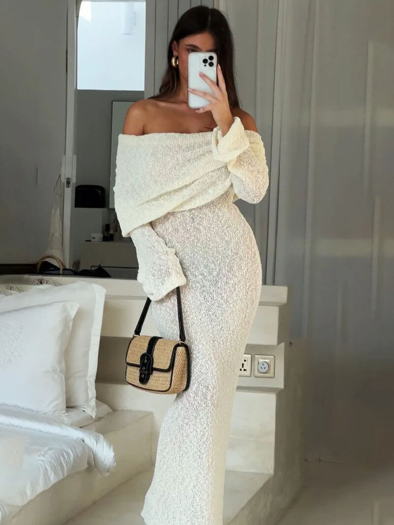 MARISOL | Off Shoulder Maxi-Jurk