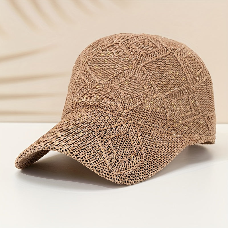 Gehaakte baseball cap voor dames met luchtig open patroon
