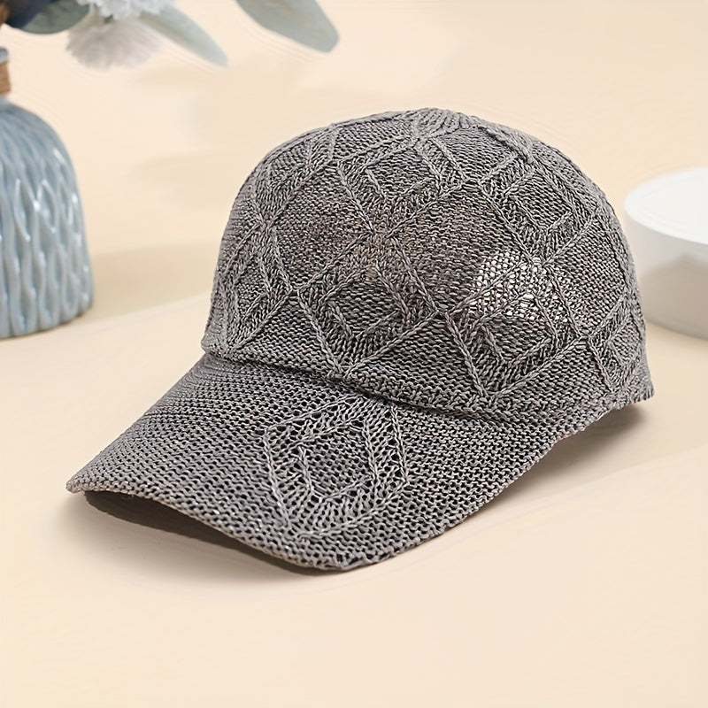 Gehaakte baseball cap voor dames met luchtig open patroon