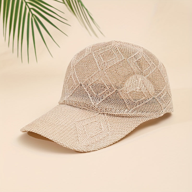 Gehaakte baseball cap voor dames met luchtig open patroon