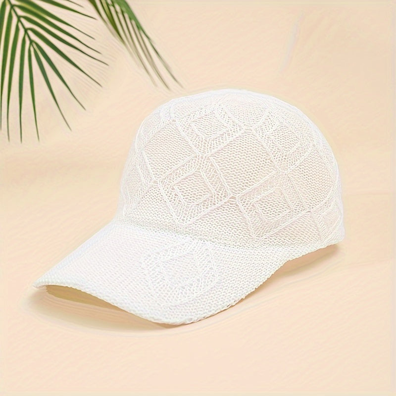 Gehaakte baseball cap voor dames met luchtig open patroon