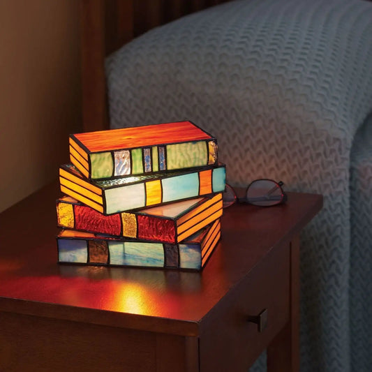 Kleurrijk Nachtlampje – Handgemaakt Glas-in-Lood Design voor Slaapkamer of Woonkamer Decoratie