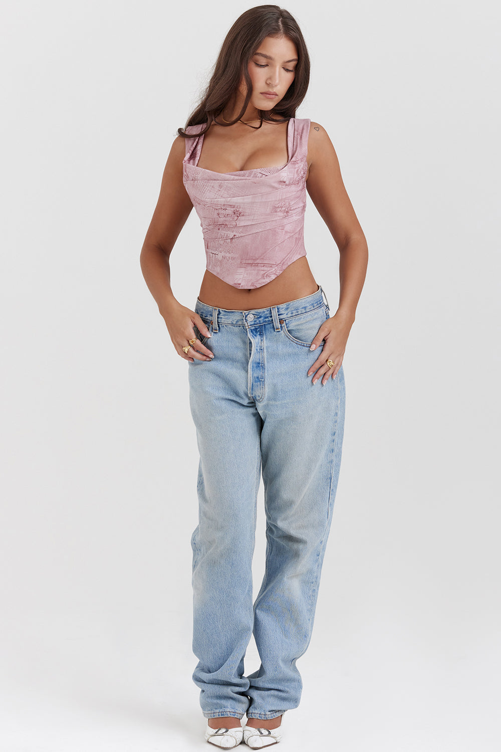 Mirjam | Dames Corset Top – Getailleerde Pasvorm, Vierkante Halslijn, Cropped Model