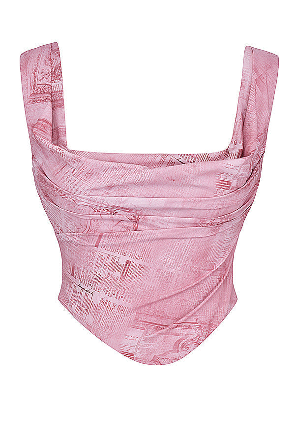 Mirjam | Dames Corset Top – Getailleerde Pasvorm, Vierkante Halslijn, Cropped Model