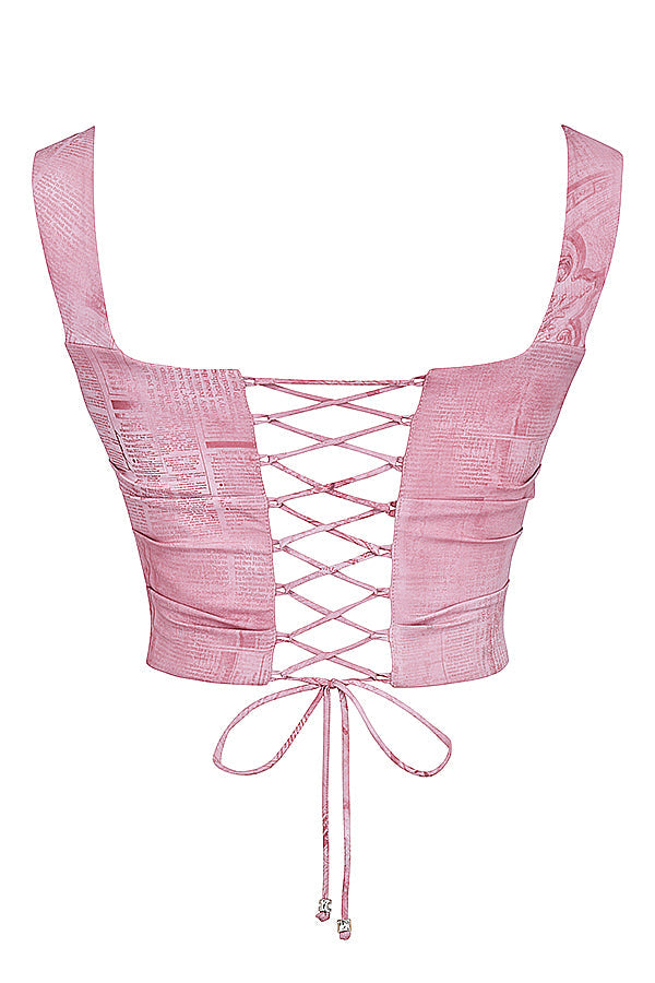 Mirjam | Dames Corset Top – Getailleerde Pasvorm, Vierkante Halslijn, Cropped Model