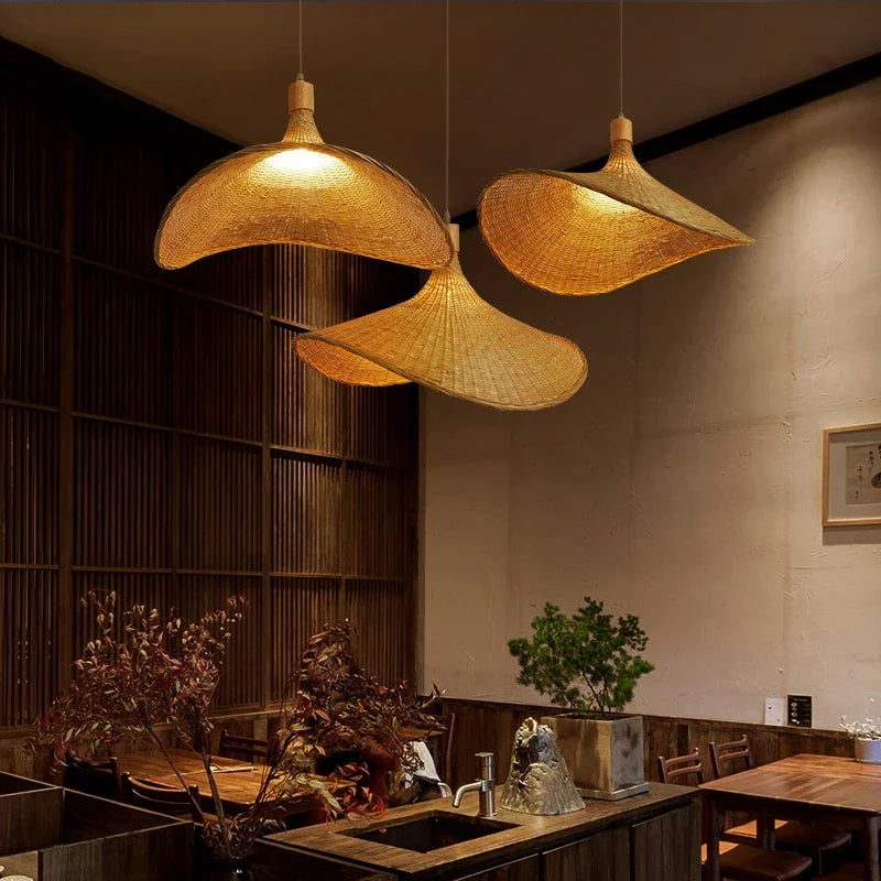 Bamboe Hanglamp – Natuurlijk, Bohemian Design voor Eetkamer of Woonkamer Decoratie