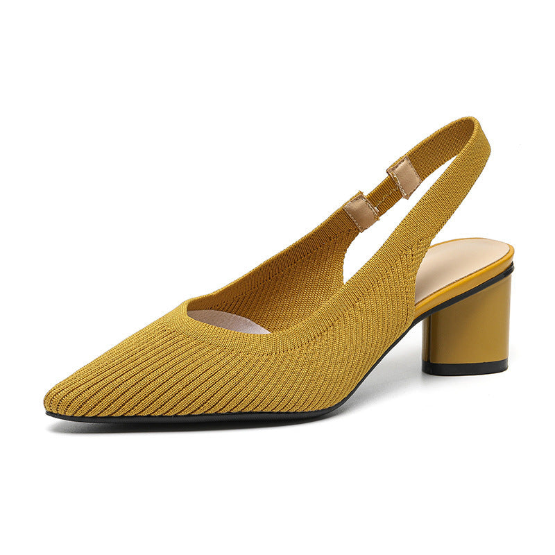Slingback Hakken | Dames Pumps met Puntige Neus en Lage Blokhak
