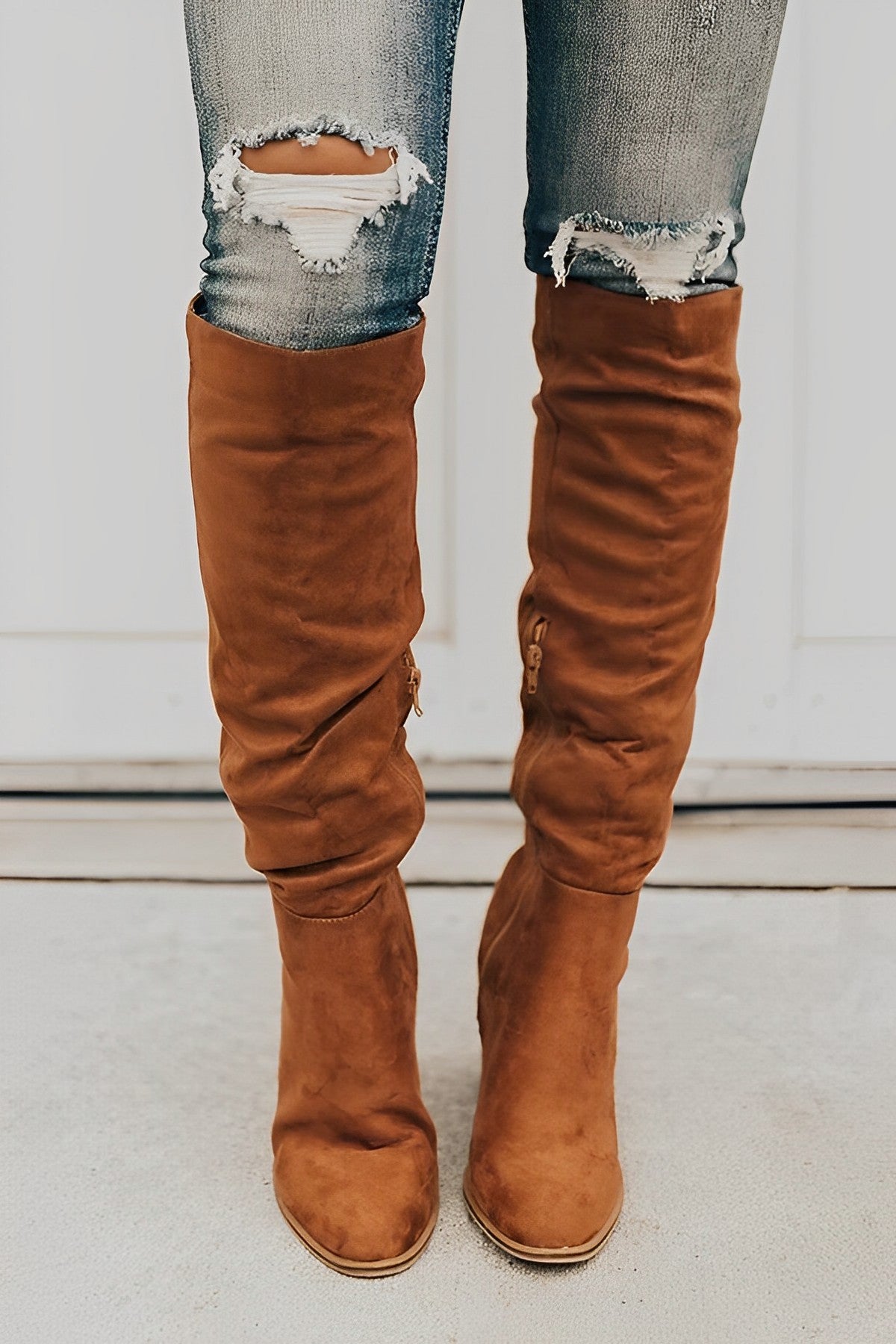 Dames Kniehoge Laarzen – Suede, Herfst/Winter, Casual en Avondkleding