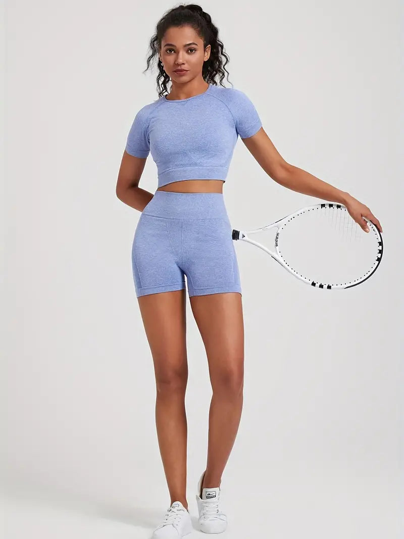 Marielle | Dames Gym Set – High-Waist Legging, Cropped Top, Shaping en Bil-Lift Effect