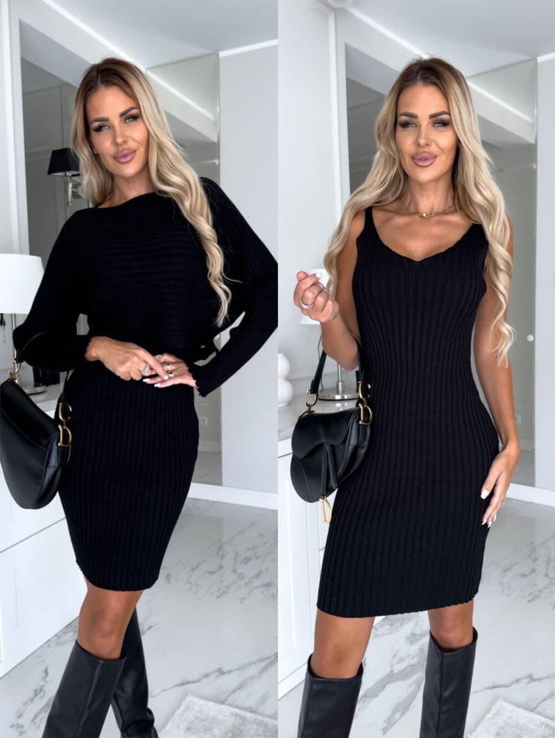 Gebreide Trui en Cami Jurk Set Dames | Elegante Tweedelige Set met Comfortabele Pasvorm