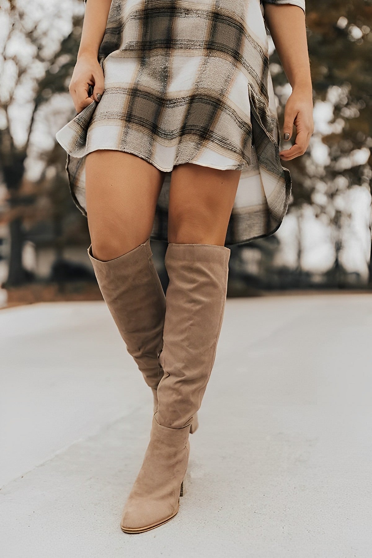 Dames Kniehoge Laarzen – Suede, Herfst/Winter, Casual en Avondkleding