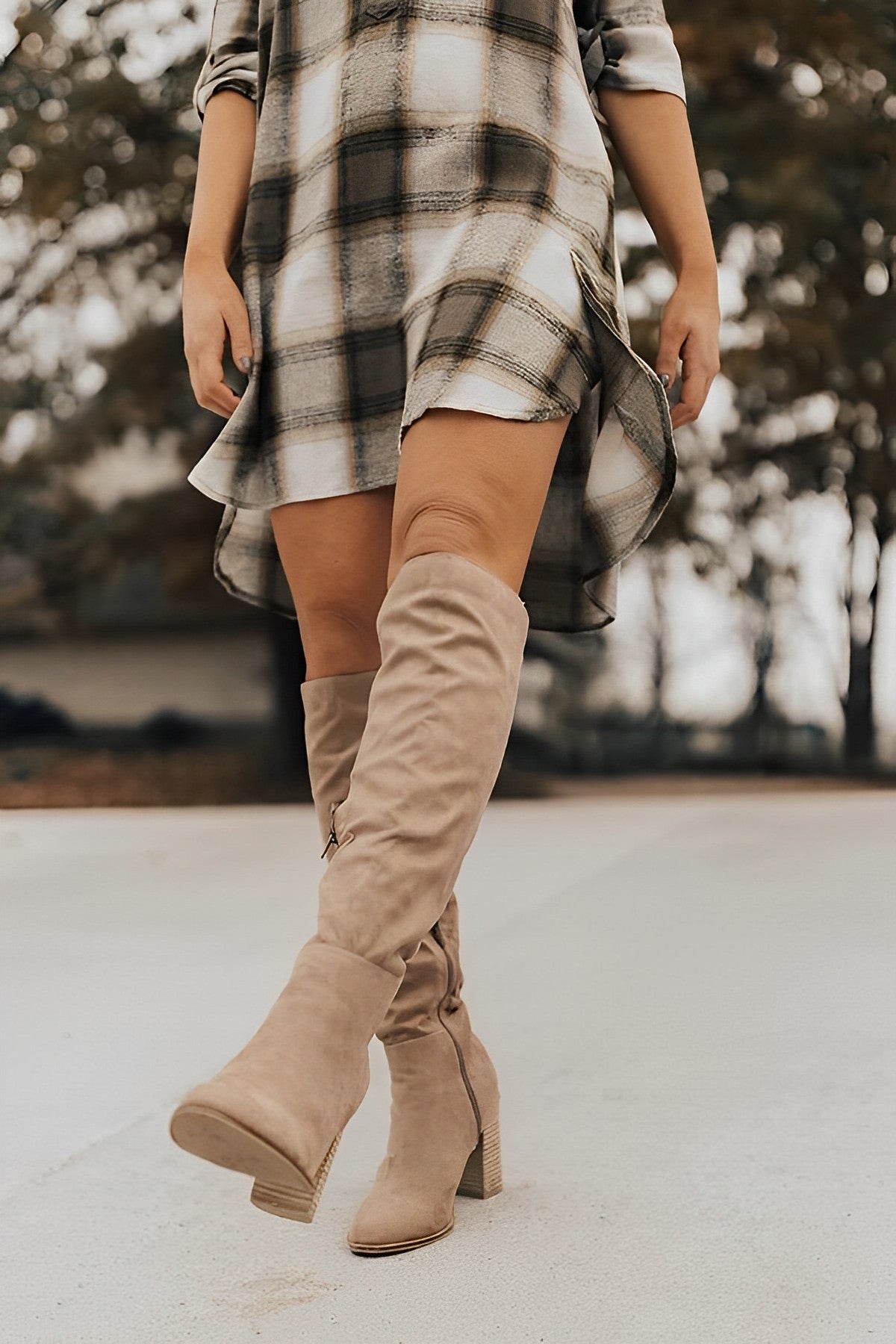 Dames Kniehoge Laarzen – Suede, Herfst/Winter, Casual en Avondkleding