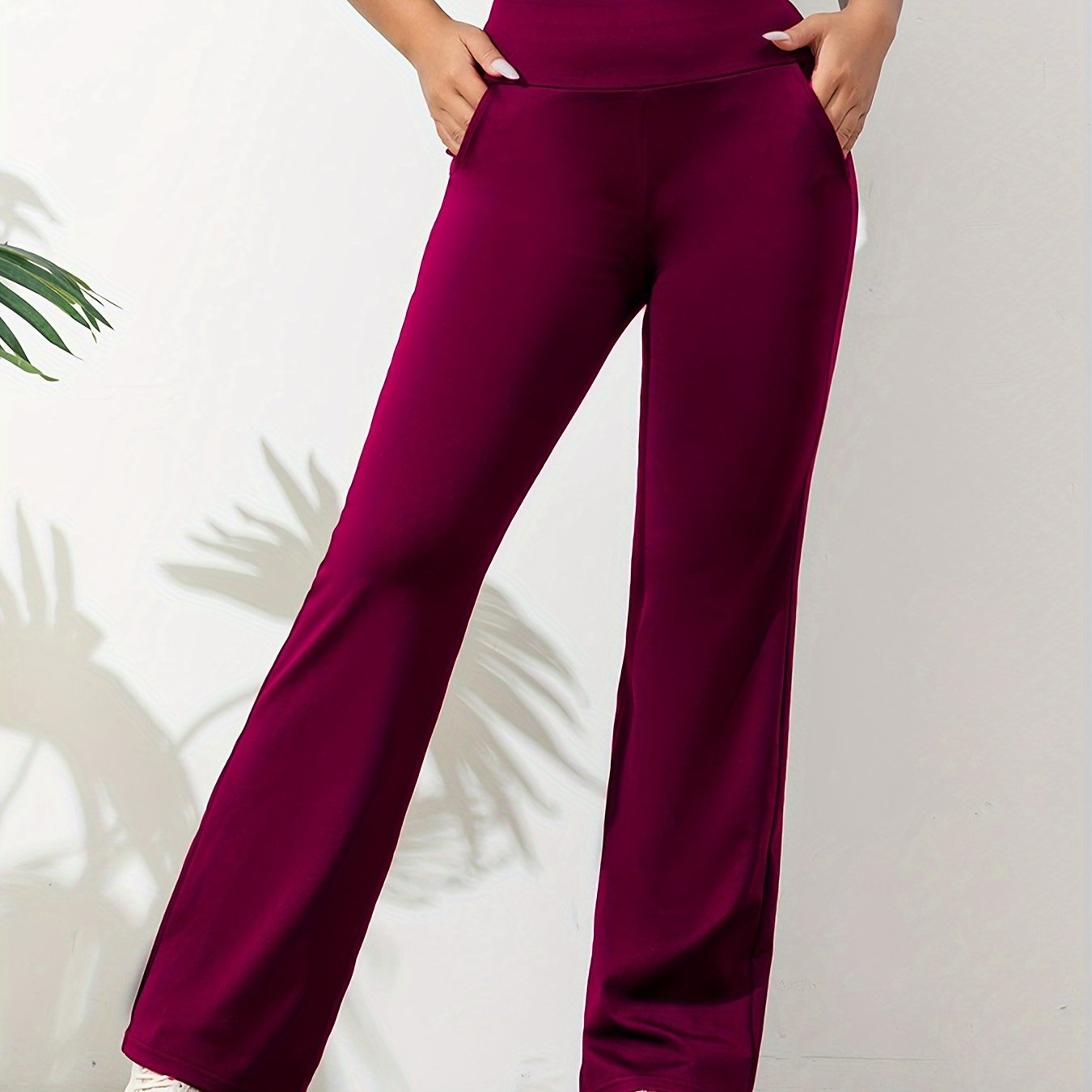 Sportieve Flared Joggingbroek | Dames joggingbroek met hoge taille, flared pijpen en zakken