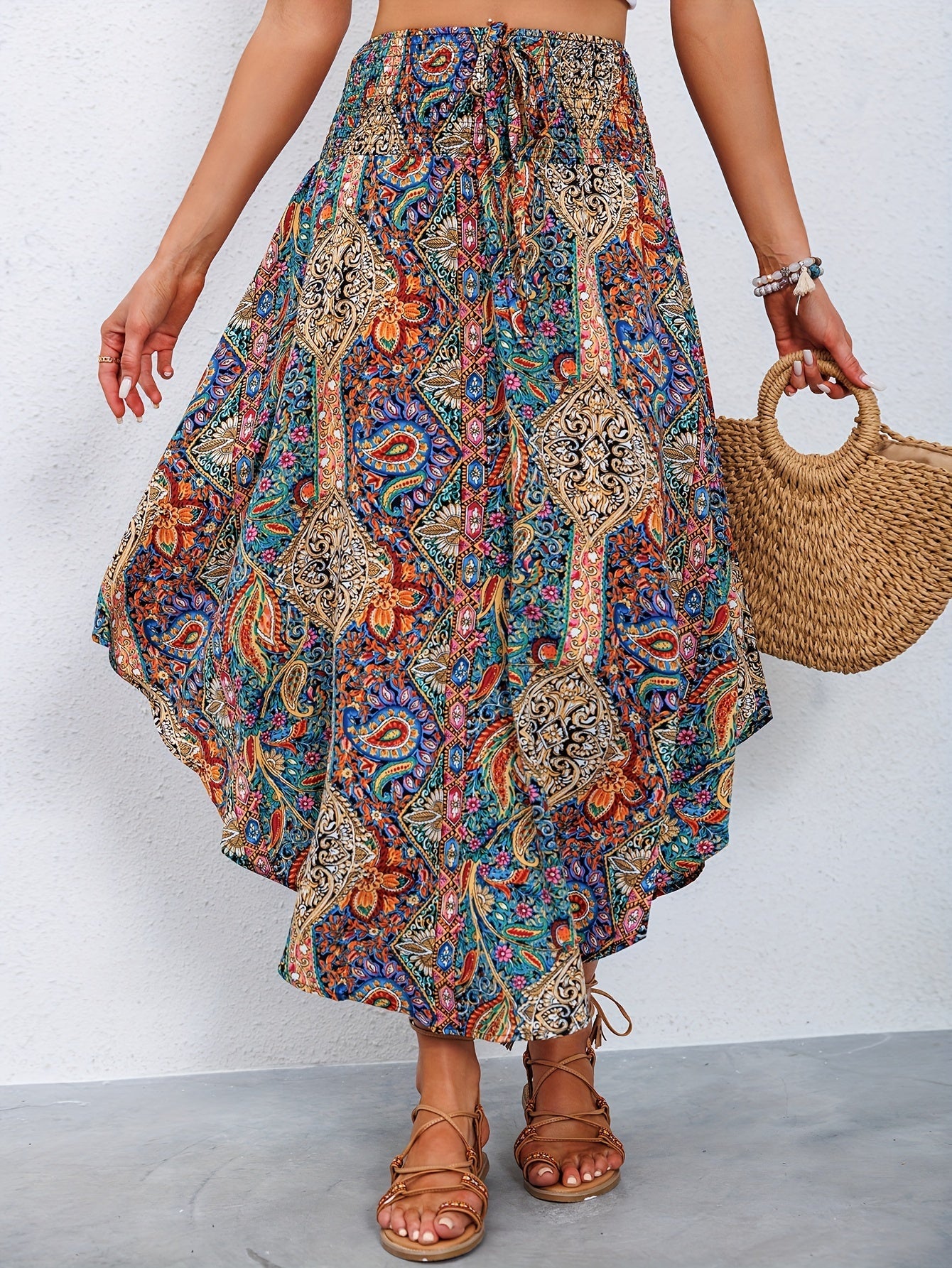 Seraphina Rok | Dames rok met hoge taille en paisleyprint voor casual chique lente- en zomerstijl