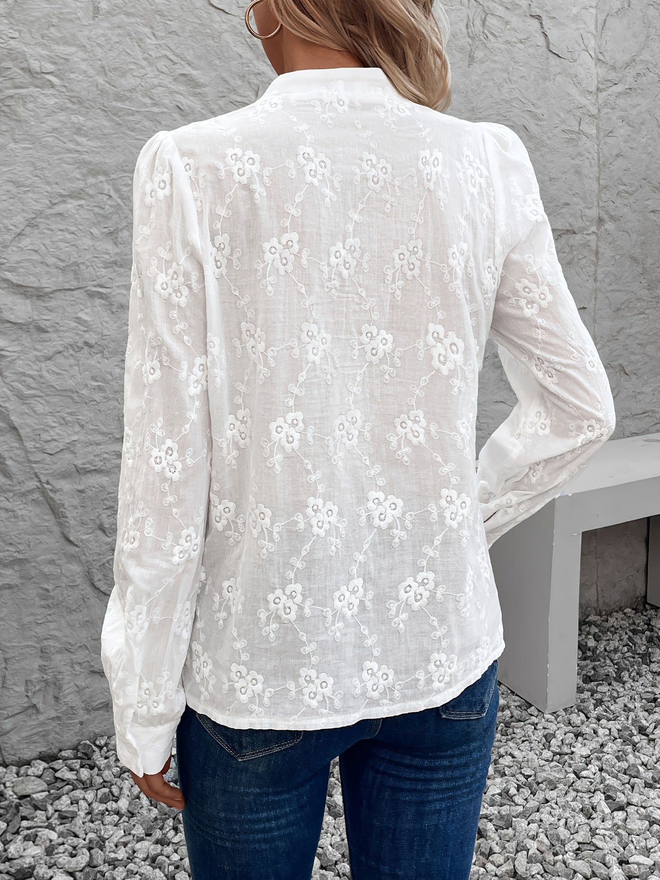 Katrien | Vrouwelijke Kanten Geborduurde Blouse voor Dames - Elegantie en Comfort