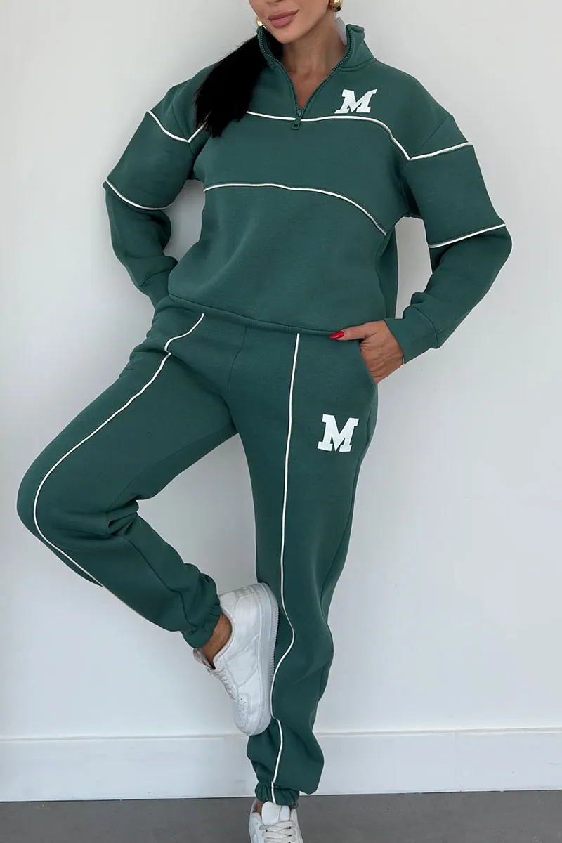 Tracksuit | Dames trainingspak met contrasterende lijnen en relaxed fit